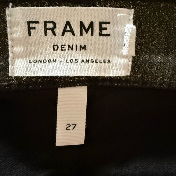 Frame Black and Gold Women's Jeans Le high Skinny Size 27 - Picture 7 of 8